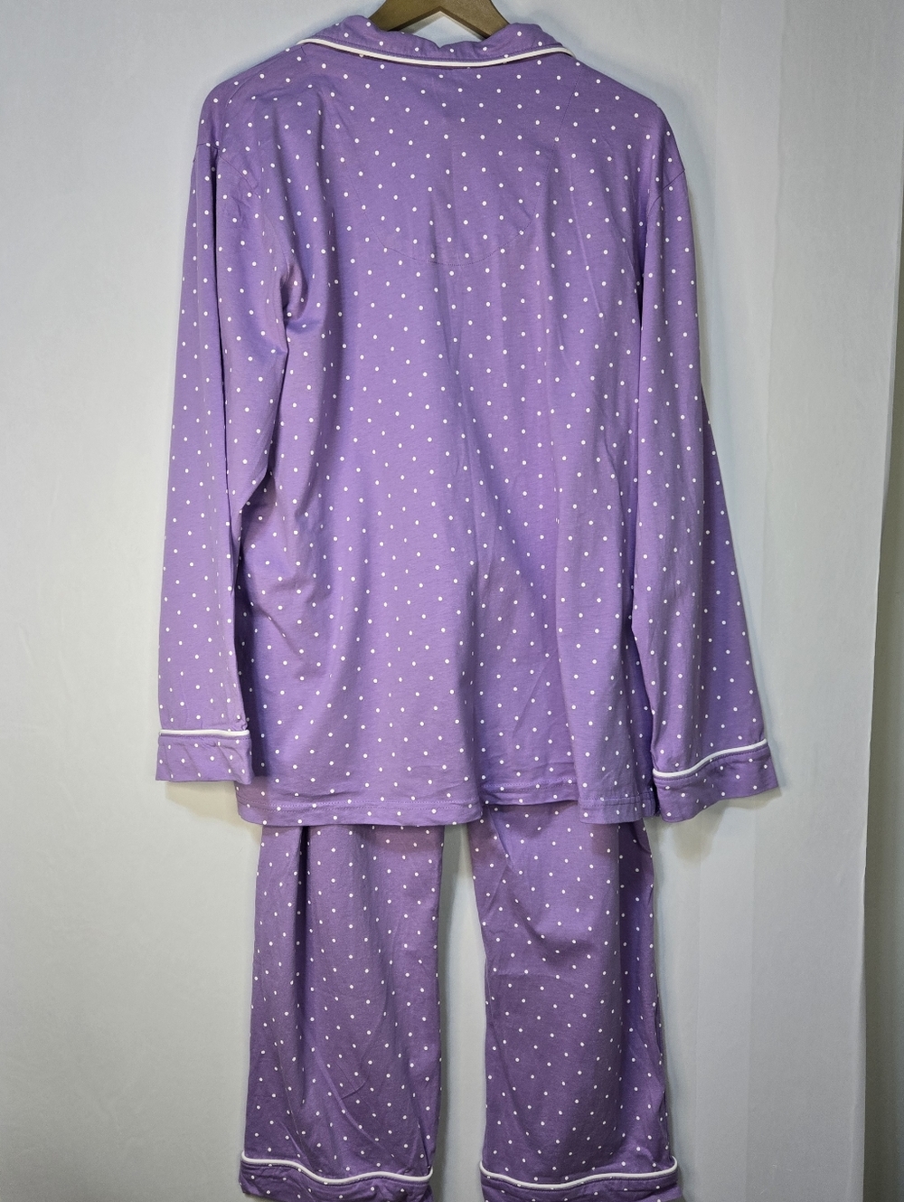 PAJAMAGRAM Women Suze L 2-pc Lavender Polka Dot Pajama Set, NWOT - Picture 9 of 10